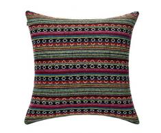 MKLFBT Dekorativer Überwurf Kissenbezug Bohemian Retro Streifen Kissenbezug 45,7 x 45,7 cm Kissenbezug passend für Café Couch Wohnzimmer Sofa Bett Zimmer Haus und Garten 1 Piece 18x18 Colorful E One Piece