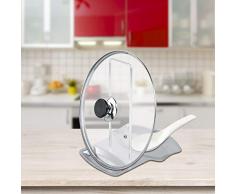 Bracon Topfdeckel Organizer – 1 Stück Home Kitchen Edelstahl Löffel Halter Topf Deckel Regal Kochregal Pfanne Abdeckung Ständer Hot