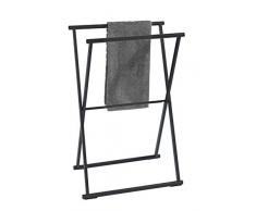 WENKO Handtuchständer Lava - Kleiderständer, klappbar, Stahl, 53.5 x 80.5 x 35 cm, Schwarz