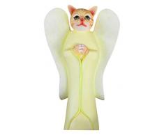 NOVICA gestromt Katze Engel Holz Skulptur