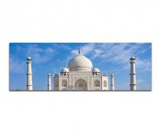 Panoramabild auf Leinwand und Keilrahmen 150x50cm Indien Taj Mahal Wasser Spiegelung