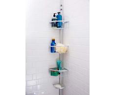 Inspired Living Toilettenpapierhalter, freistehend Tension Corner Shower Caddy Mattes Aluminium
