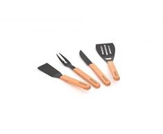 Berghoff BBQ Barbecue-Set, Edelstahl, schwarz 40 x 25.3 x 3 cm, 4-Einheiten