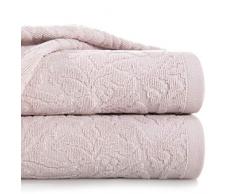 Eurofirany Handtuch Baumwolle Weich 70x140 cm Marokkanische Muster Bordüre Set 3-er Pack Oeko-Tex, Puder, 70x140cm, 3