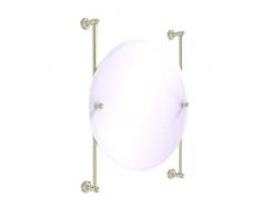 Allied Brass Carolina Collection Round Frameless Rail Mounted Mirror Wandspiegel, Polierts Nickel