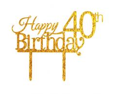 ZMTC Birthday Cake Topper Dekoration 40 Gold
