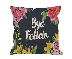 hgod Designs Überwurf Kissen Fall Blumen Bye Felicia Baumwolle Leinen Quadratisch Kissenbezug Standard Kissenbezug für Männer Frauen Kinder Home Dekorative Sofa Sessel Schlafzimmer Wohnzimmer 45,7 x 45,7 cm