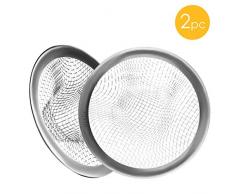 OFXDD Pop-Up-Abfluss-Sieb, 7,6 cm, für Waschbecken, Edelstahl, Abflussschutz, Abflussschutz, Badezimmer, Waschbecken, Haarfänger, Netz, Wäsche-Abflussabdeckung (2 Stück)