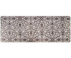 DECO-MAT Rutschfester Teppich-Läufer ohne Rand für den Innenbereich oder Eingangsbereich, 80 x 200 cm, orient modren / siber - grau