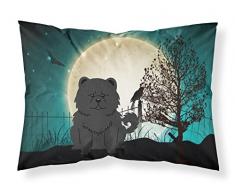 Caroline s Treasures bb2333pillowcase Halloween Scary Chow Chow schwarz Stoff Kissenbezüge, Standard, Multicolor