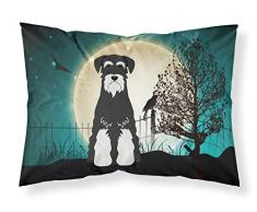 Caroline s Treasures bb2223pillowcase Halloween Scary Standard Schnauzer Salz und Pfeffer Stoff Kissenbezüge, Standard, Multicolor