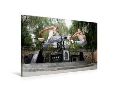 Calvendo Premium Textil-Leinwand 90 cm x 60 cm quer, Shaolin Kung Fu | Wandbild, Bild auf Keilrahmen, Fertigbild auf echter Leinwand, Leinwanddruck: China - Shaolin Tempel Sport Sport