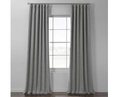 HPD Half Price Drapes FLCH-BO19023-108 Verdunkelungsvorhang aus Leinenimitat, 1 Paneel, 50 x 108, kieselgrau