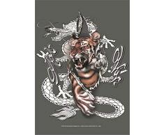Heart Rock Original-Flagge Dragon & Tiger, Stoff, Mehrfarbig, 110 x 75 x 0.1 cm