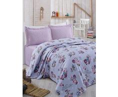 Eponj Home Bettwäsche-Set für Doppelbett 220 x 220 cm Viola Viola Blu Rosa