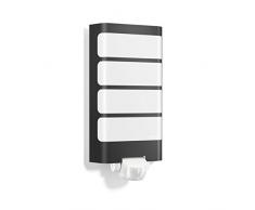 Steinel LED Wandleuchte L 244 LED anthrazit, 7.5 W LED AuÃenleuchte, 180° Bewegungsmelder, 10 m Reichweite, schlagfest