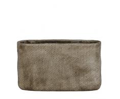 Mica decorations Kyan Übertopf, Zement, Beige, 35 x 11 x 20 cm