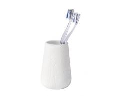 Wenko 22632100 Flora Zahnputzbecher-/ Zahnbürstenhalter, für Zahnbürste und Zahnpasta, Keramik, 8 x 11 x 8 cm, Weiß