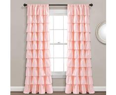 Lush Decor, Fenstervorhang mit Rüschen, Landhaus-Stil, für Wohnzimmer, Esszimmer, Schlafzimmer (Einzel), 213,4 x 127 cm