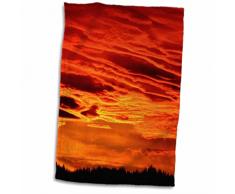 3dRose Flame Colored Sunset Sky Handtücher, Mehrfarbig, 15 x 22