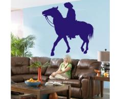 INDIGOS 4052166078801 Wandtattoo w456 Pferd Rodeo Wandaufkleber, 96 x 94 cm, blau