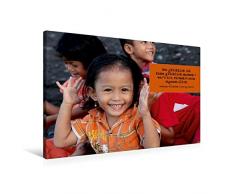 Calvendo Premium Textil-Leinwand 90 cm x 60 cm quer, Strahlendes MÃ¤dchen in Indonesien | Wandbild, Bild auf Keilrahmen, Fertigbild auf echter Leinwand, Leinwanddruck Menschen Menschen