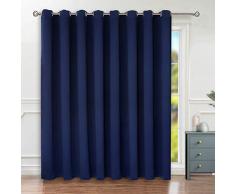 BGment Sichtschutz Verdunkelungsvorhänge für Schiebetür Glastür Ösen Thermoisoliert Verdunkelung Raumteiler Vorhang für Wohnzimmer 1 Panel 15ft W x 8ft L Navy