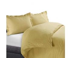 Royal Hotel s Solid 300-thread-count 3 Knopfverschluß, Bettbezug Set, 100 Prozent Baumwolle, Satin, 100% Baumwolle King/California-King Gold