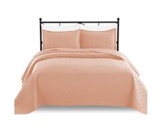 Luxe Betten 3 Oversize Gesteppte Tagesdecke Decke Set, Mikrofaser, pfirsich, Full/Queen