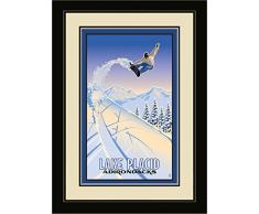Northwest Art Mall pb-5124 mfgdm SBA Lake Placid Adirondack New York Snowboarder gerahmtes Wandbild Art von Künstler Paul Leighton, 33 x 40,6 cm