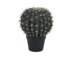 EUROPALMS 82600063 Künstliche Kaktus rund mit Vase, grün, 34 cm