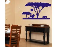 INDIGOS 4052166116206 Wandtattoo w552 Afrika / Steppe Wandaufkleber 120 x 66 cm, blau