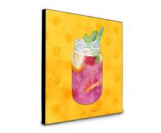 Carolines Treasures Einmachglas Cocktail gelb gepunktet, Wanddekoration, Mehrfarbig