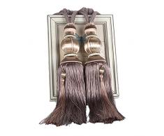 bestmemories gepaart Laterne Hängeleuchte single Ball Fransen Vorhänge Schnalle Sling Bindung Laterne Raffhaltern handgefertigt geflochtenen Schnalle Draperie gardinenhalterungen, Fenster Behandlungen für Home braun