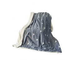 Uozzi Tagesdecke, wendbar, 100% Baumwolle, Ganzjahresdecke für Bett, Couch, Reisen, Flanell, Triangles, 60x80 (Twin)