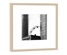 COGNOSCO - Fotografie im Holzrahmen: Kokerei Zollverein Sonnenrad Essen - Fotodruck - Format 27 x 27 cm - Rahmenfarbe beige - Hochwertiges Wandbild, Geschenkidee oder Souvenir aus der Ruhrregion