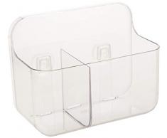 Addis Invisifix Zahnbürstenhalter, 2 Fächer, durchscheinend, 9,5 x 14 x 18 cm