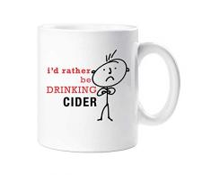 60 Second Makeover Limited 60SECMUG536 Tasse mit Aufschrift „60 Second Makeover I d Rather Be Drinking Cider“, Geschenk für Vater, Ehemann, Vatertag, Freund, Geburtstag, Weihnachten, keramik, weiß