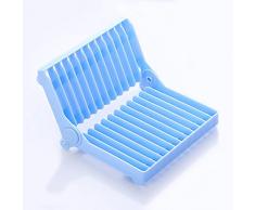 Keraiz Stella faltbar Küche Badezimmer Teller Dish Dry Abtropfgestell Organizer Storage Halter, Blau, 8,58 x 7.01 X 2,76 cm