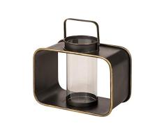 Glitzhome Metalllaterne 33 cm schwarz