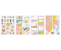 Rayher 60976000 Geschenkverpackungen Lama Set, 12 Bögen (je Bogen 3x), 21x 15,5cm, 75 Aufkleber, 30 Geschenkanhänger, 30 Aufkleber, 6 Faltkuverts, 9 Herzen, 4 m Schnur, Sticker, Tags