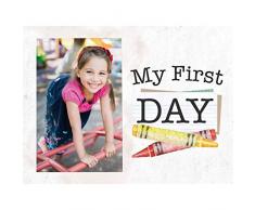 P. Graham Dunn My First Day Classic White Magnetrahmen für Wand und Tisch, Kiefernholz, 12,7 x 10,2 cm