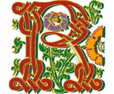 Indigos 4051719702118 Wandtattoo MF034 R wundervolles Ornament Blumen Tribal Buchstabe 60 x 58 cm
