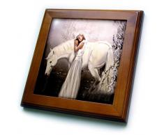 3dRose Mädchen mit Einhorn von Fliesen, 8 von 20,3 cm