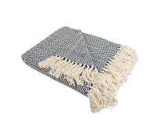 DII Überwurf mit Fischgratmuster für drinnen und draußen, 100% Baumwolle, Decke für Camping, Strände, Barbeque, jeden Tag – 127 x 152,4 cm, Chevron, Marineblau, Nautical Blue, Mini Chevron