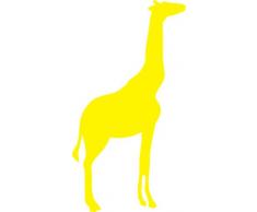 INDIGOS 4250380594590 Wandtattoo w054 Giraffe Afrika 120 x 64 cm, gelb