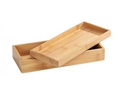 Wenko Bambus Box Terra mit Deckel - Aufbewahrungsbox, Badkorb, Bambus, 24 x 6 x 10 cm, Braun