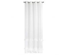 Eurofirany Vorhang Glitzer Glatt Transparent 8 Ösen Gardinen Durchsichtig Edel Elegant Hochwertig Glamour Schlafzimmer Wohnzimmer Lounge, Weiß, 140X250 cm