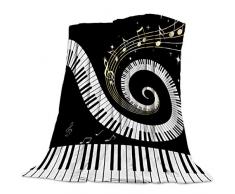 GreaBen Super weiche Bettdecke Flanell Fleece Überwurf-Decken für Damen Herren Strand Seestern und Muschel Prints, Decken für Schlafzimmer, Wohnzimmer, Bett, Sofa, Couch, 49x59inch=125x150cm Musiknoten5gbn2004