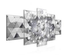 Bilder 3D Abstrakt Wandbild 200 x 100 cm Vlies - Leinwand Bild XXL Format Wandbilder Wohnzimmer Wohnung Deko Kunstdrucke Grau 5 Teilig - MADE IN GERMANY - Fertig zum Aufhängen 016751c